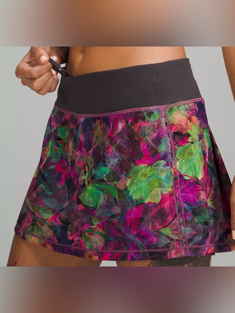 Lululemon Pace Rival Mid-Rise Skirt Floral Multi Size 8 - Picture 12 of 12